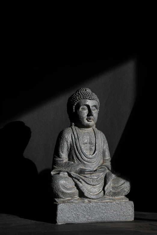 the shadow of an image of a buddha