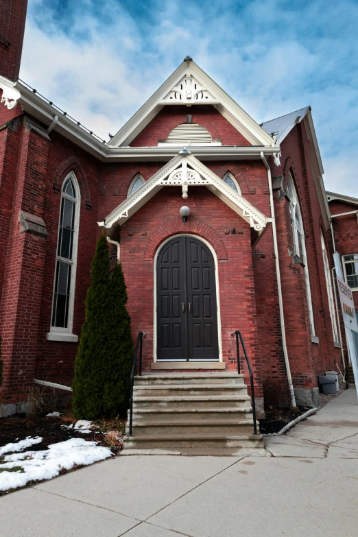 a church has been renovated and is currently empty