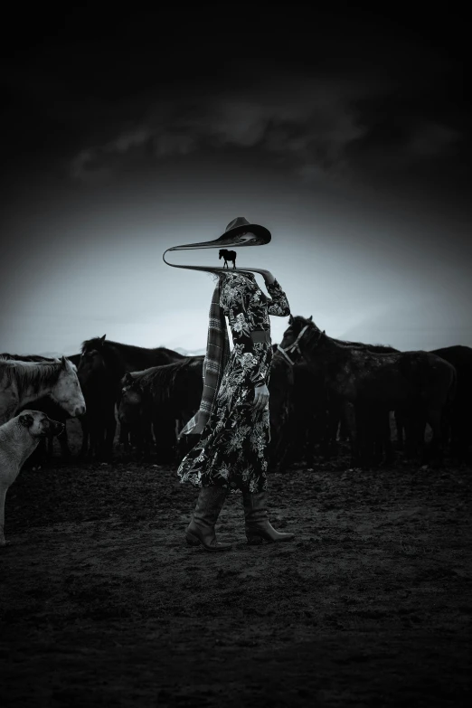 a woman standing on a field holding an umbrella