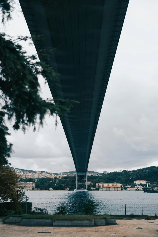 a bridge that is over the water with people on it