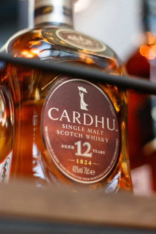 a bottle of cardhu single malt 12 year old whiskey