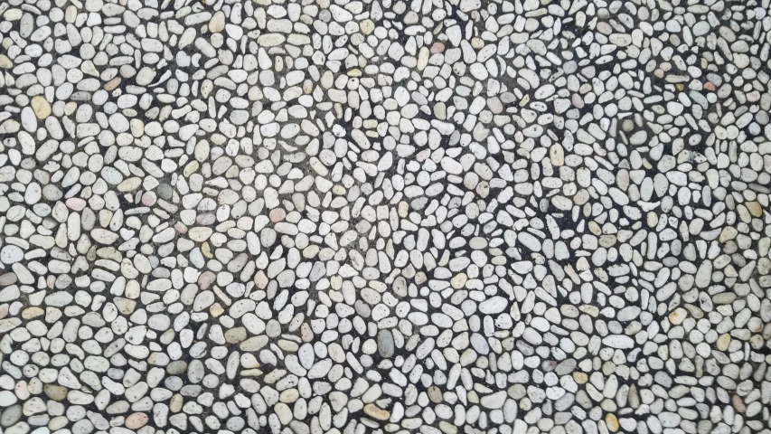 a black and white po of a gravel surface