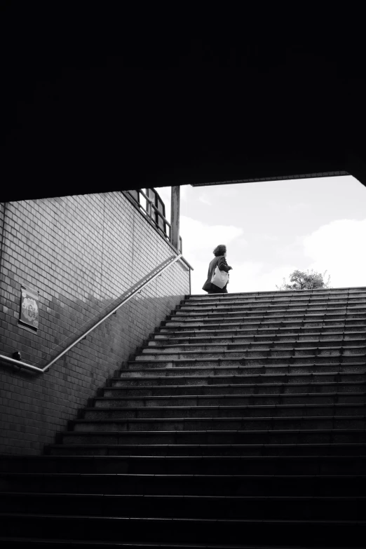 a person riding a skateboard up the side of some stairs