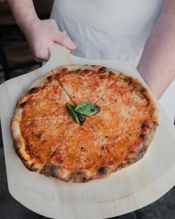 a pizza that has been shaped to look like a pie