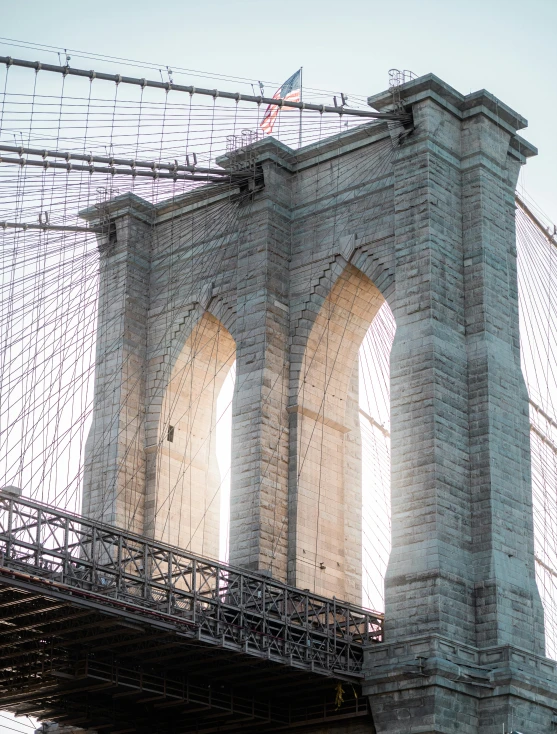 a large bridge that has some pillars on it