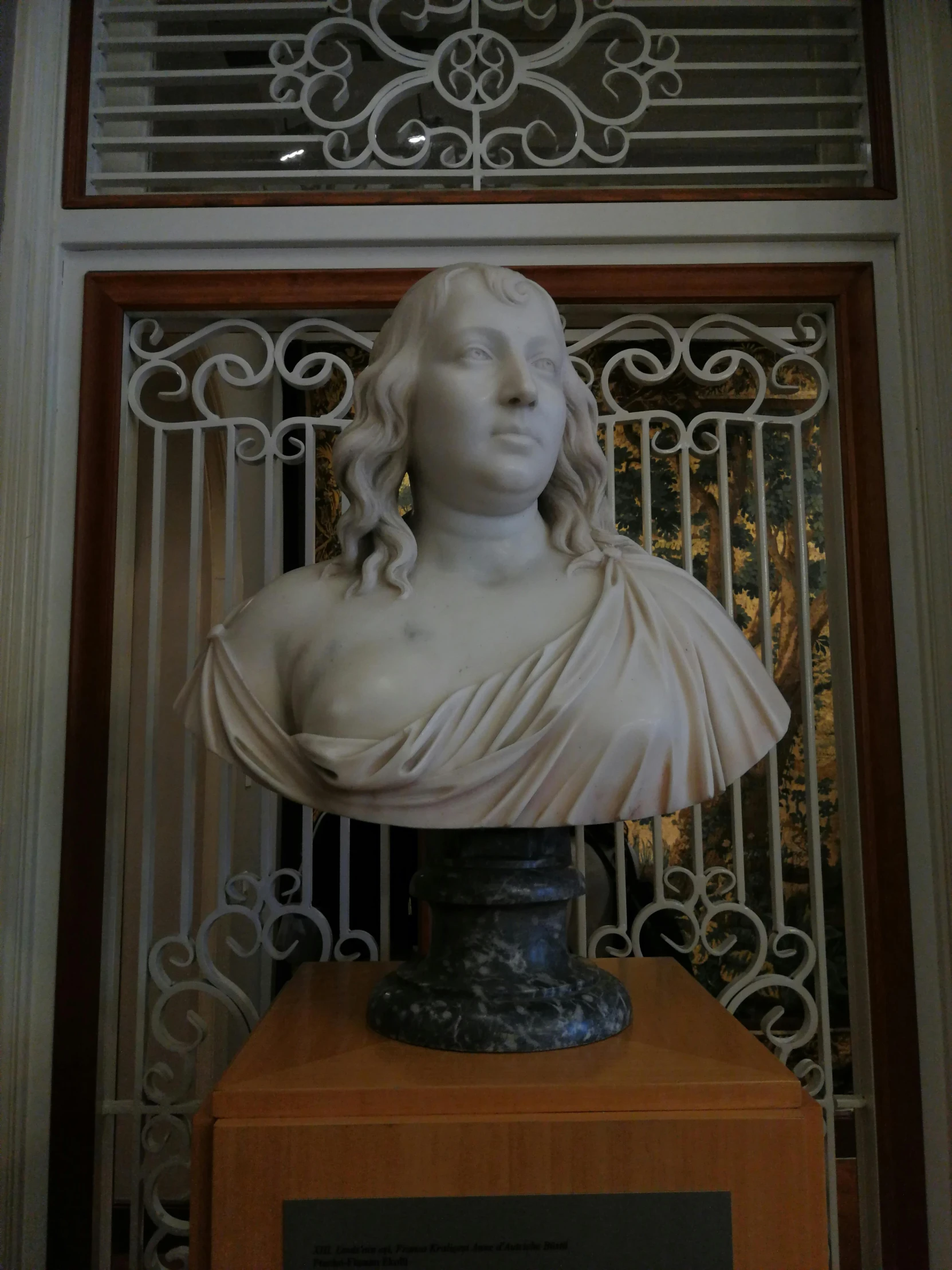 this bust has an elegant pattern on it