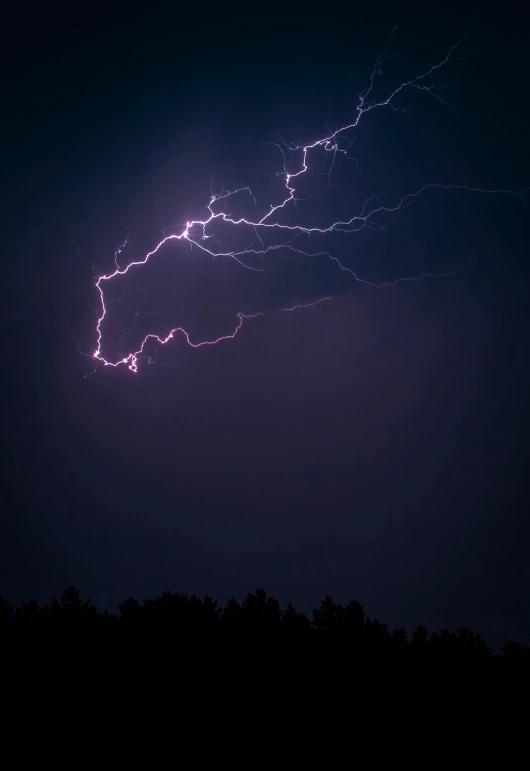 a big lightning bolt strikes in the sky