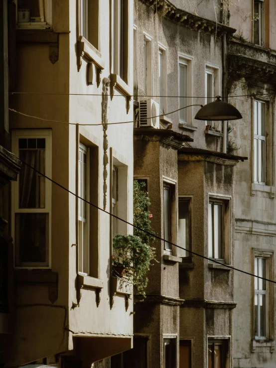 many buildings with lots of windows on each