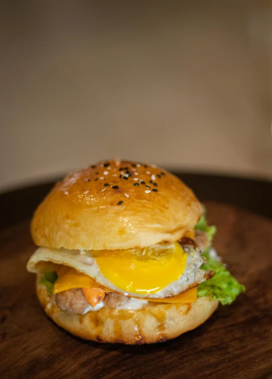 a large sandwich sitting on top of a wooden table