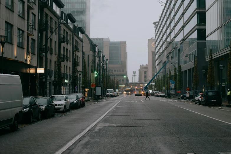 a person on a sidewalk that is not busy