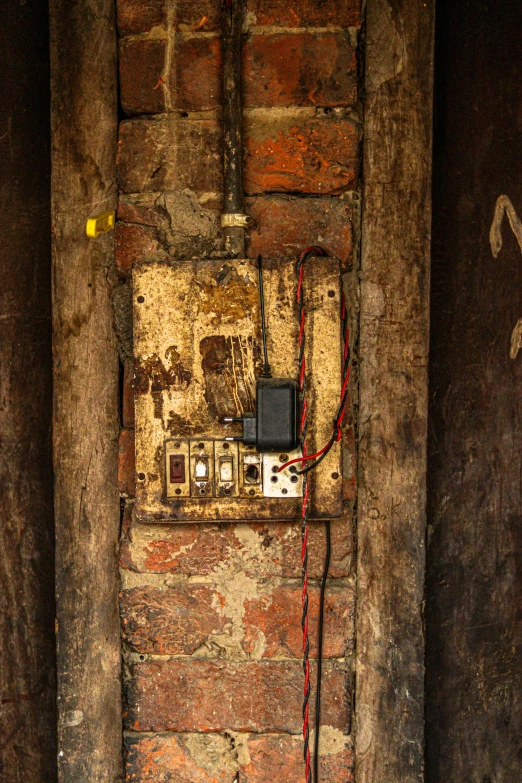 old building with exposed fire escape wire