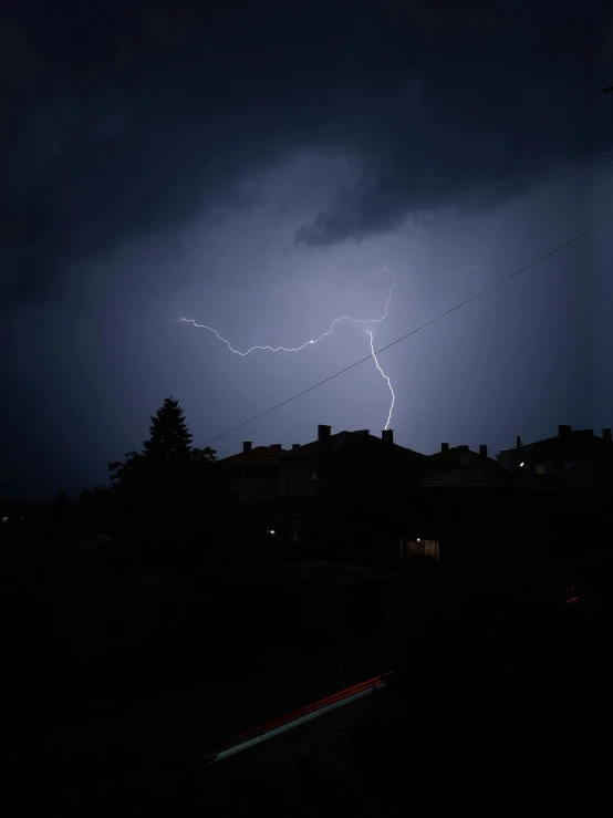 a storm has broken behind the clouds in the city