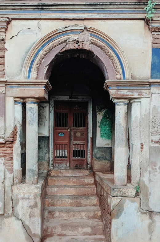 a red door that is in the entryway