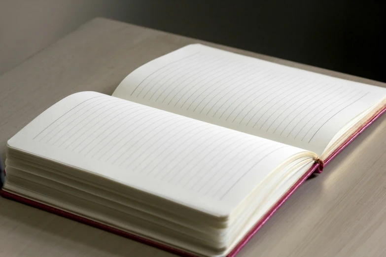 an open notebook sitting on a desk