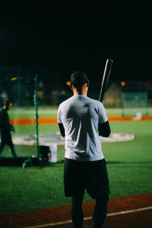 a man standing with a bat in his hand