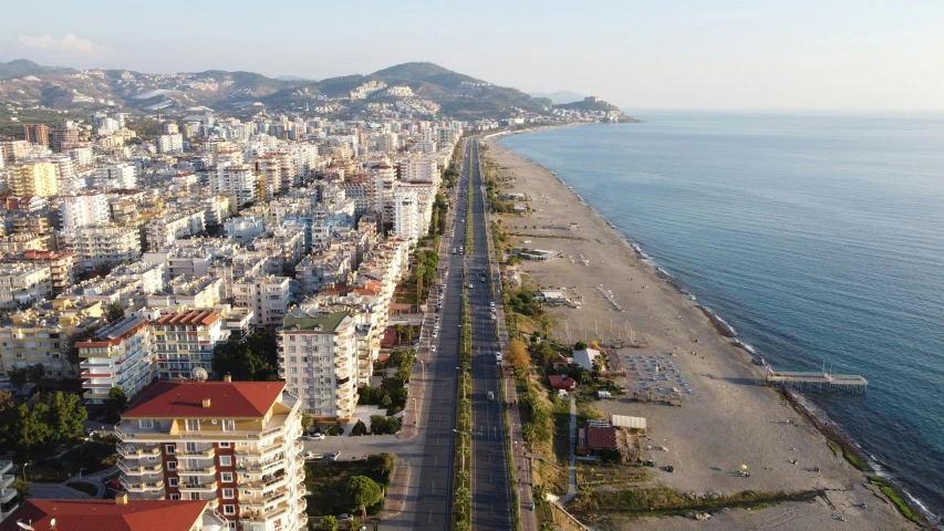 the city of an ocean beach town by the ocean