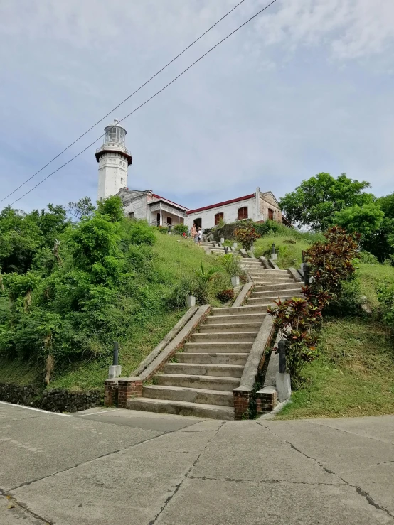 some stone steps going up to a house