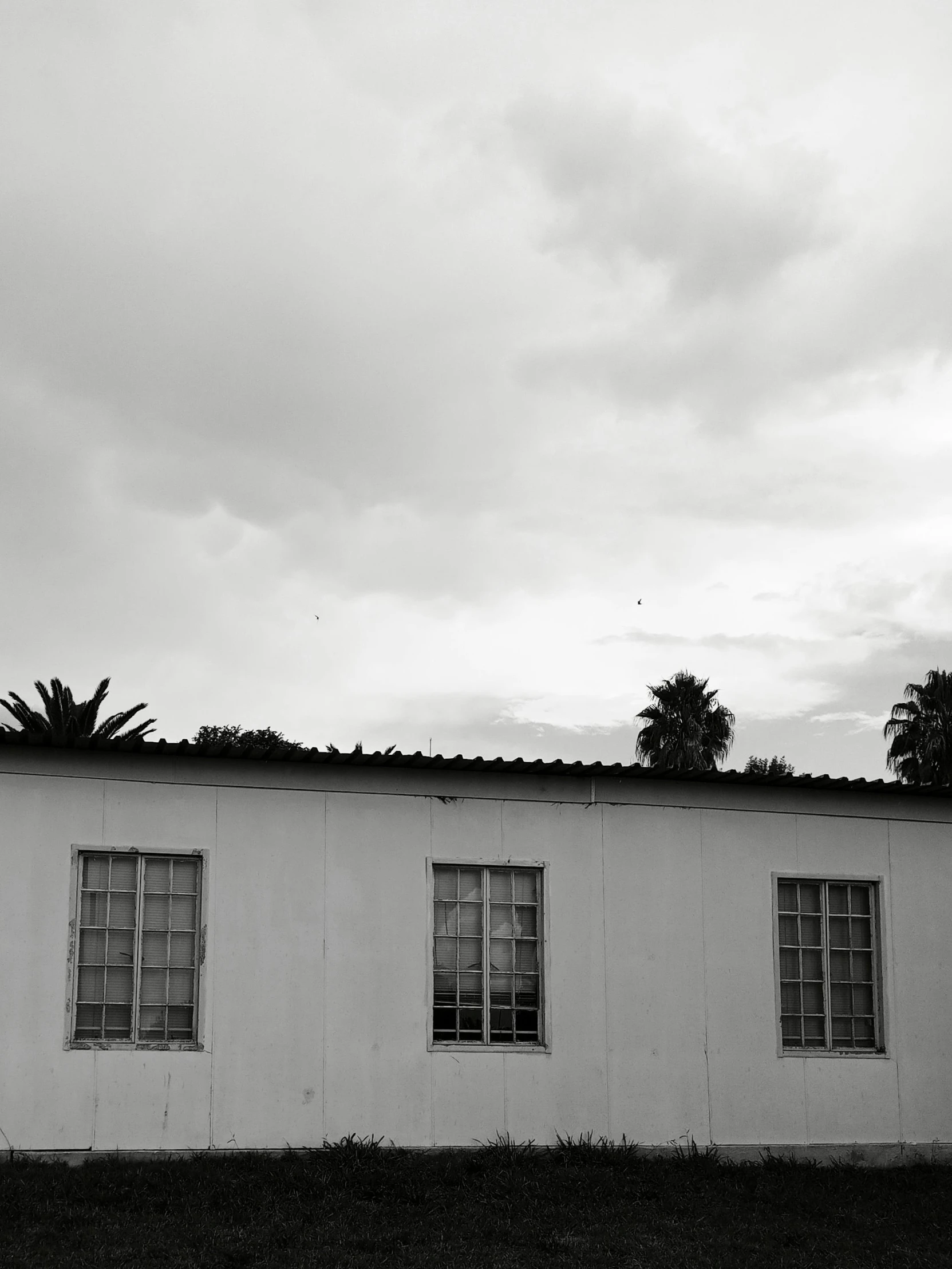 black and white pograph of buildings with windows