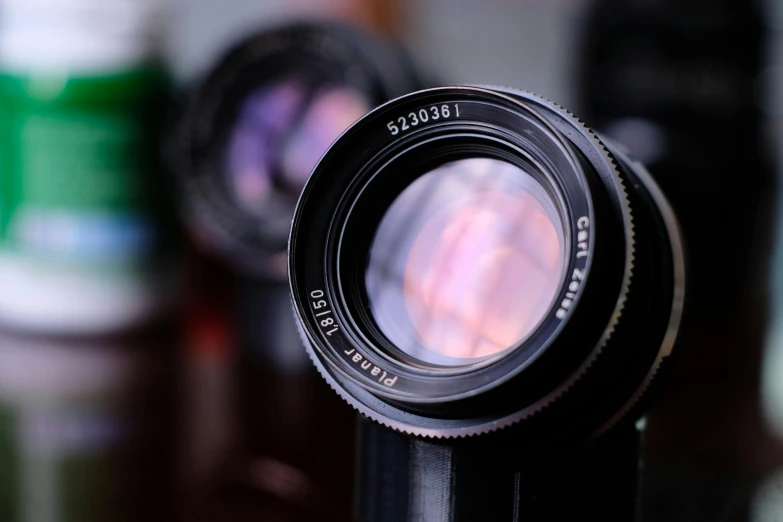 a close up view of a camera lens