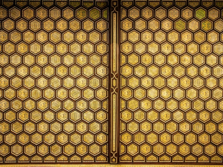 the back wall of an old building showing honeycombs