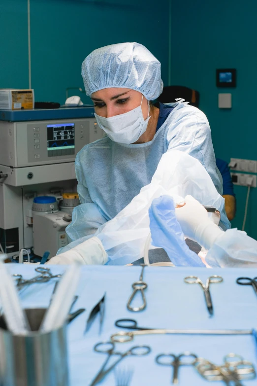 female medical staff working in an operating room