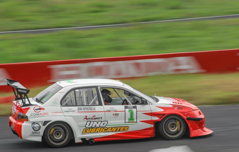 a racing car in action on a racetrack