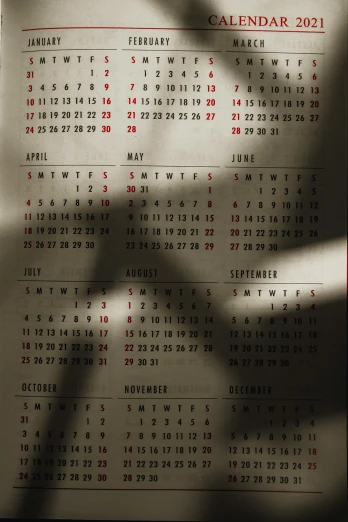 the back of a 2013 calendar hanging on a wall