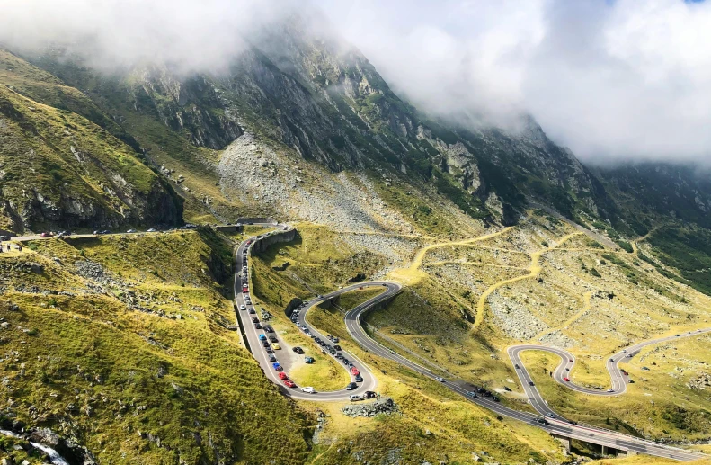 a mountain side road and steep mountain pass