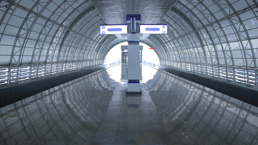 a big tunnel with a cross inside of it