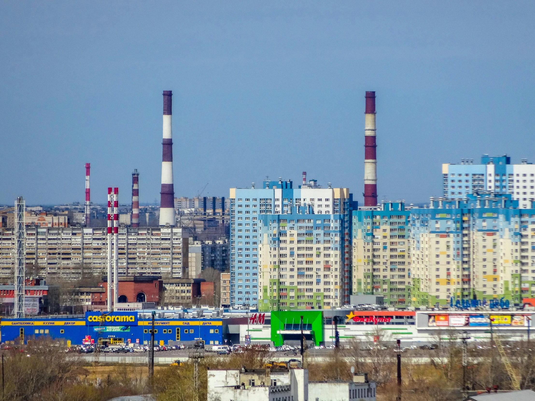 industrial district of buildings in the city