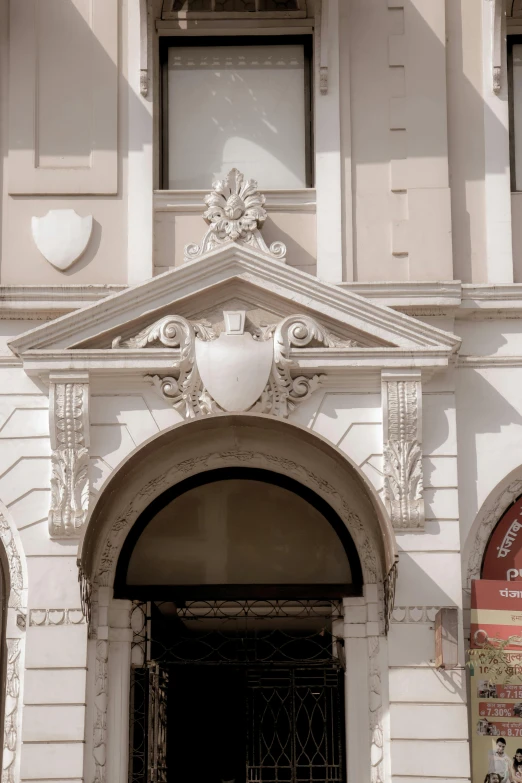 a very old building with the door open