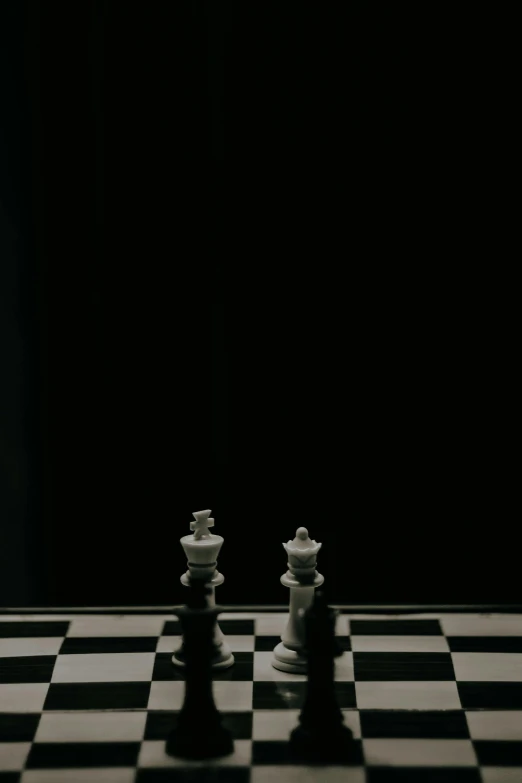 a couple of chess figures on a board