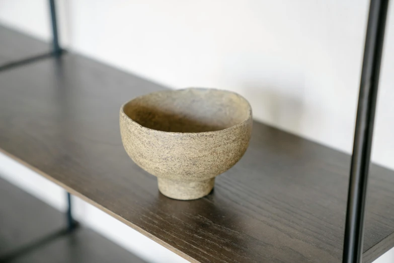 a small bowl on top of a shelf