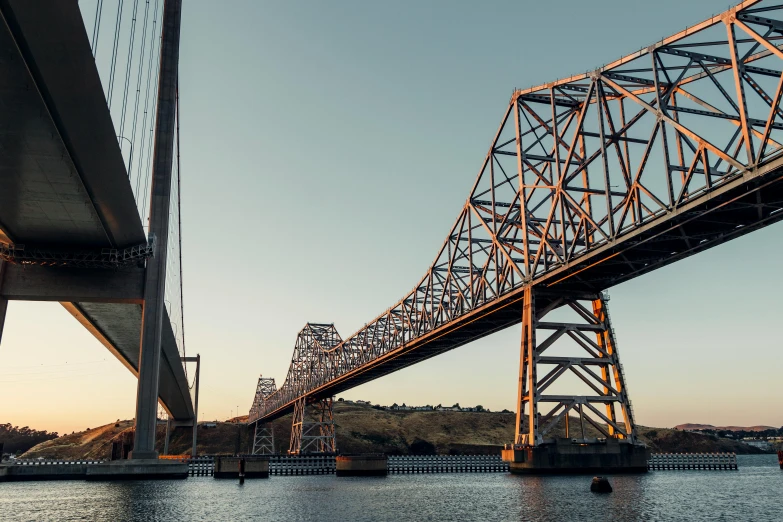 a long bridge is stretching into the distance