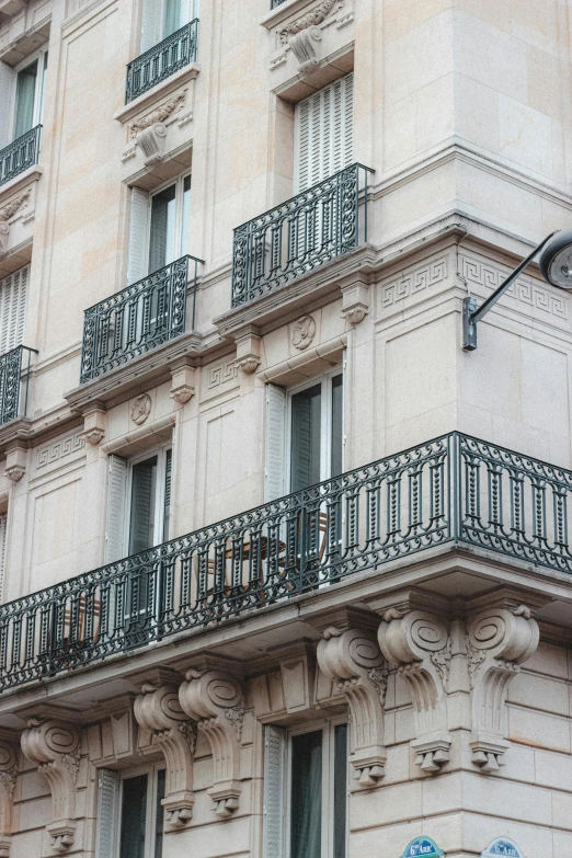 the balconys and balconies on this building are designed