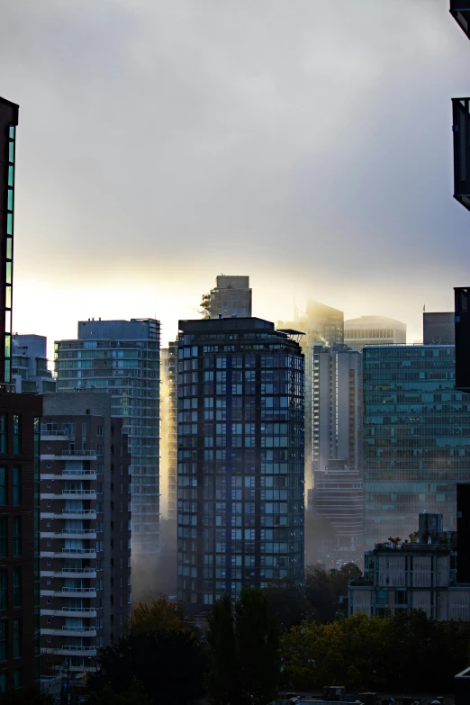 a very large city in the evening light