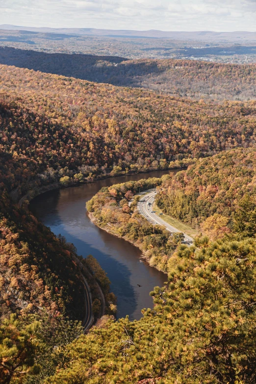 a winding river is surrounded by a lot of trees