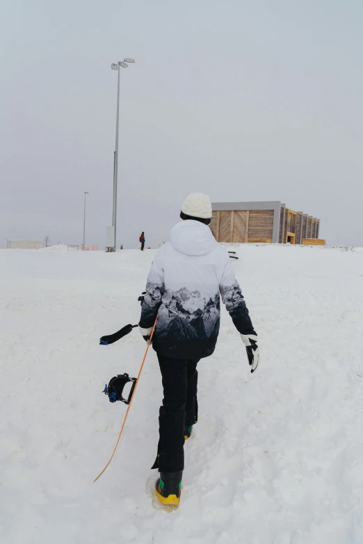 the skier is out skiing in the snow