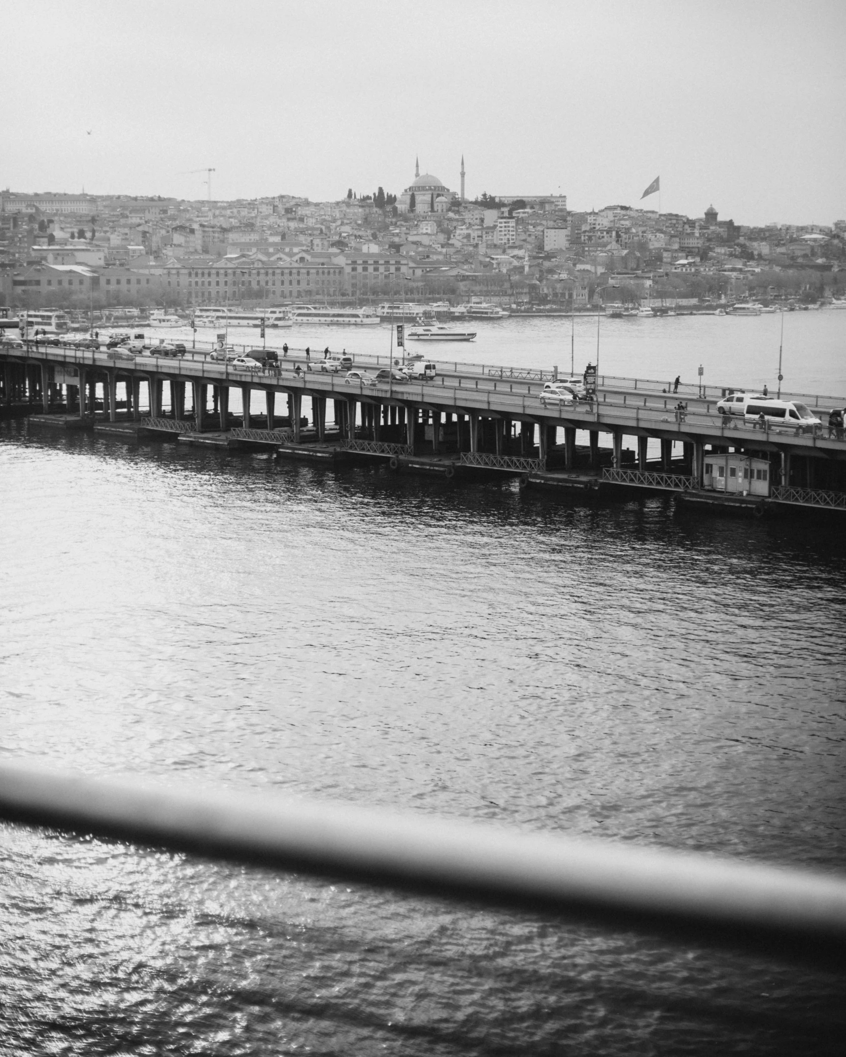 the harbor has many tables with many items