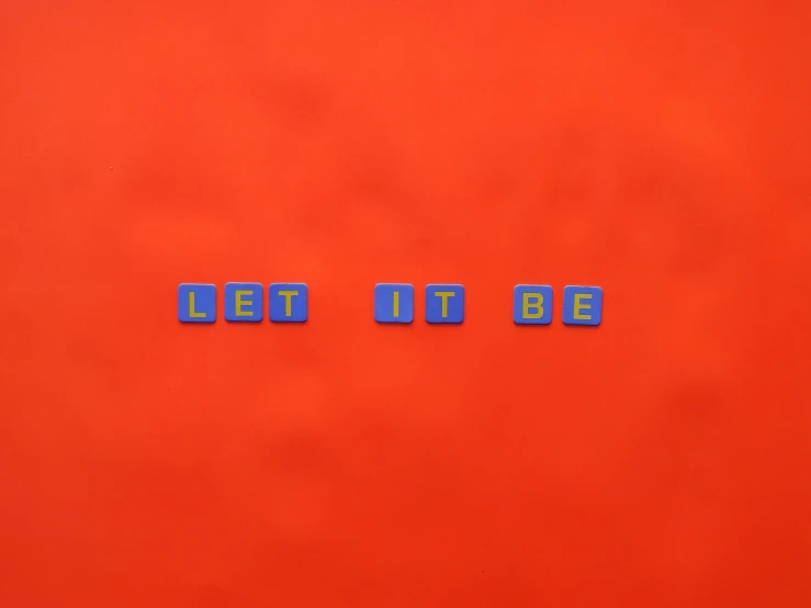 blue letters are spelled out in bright red