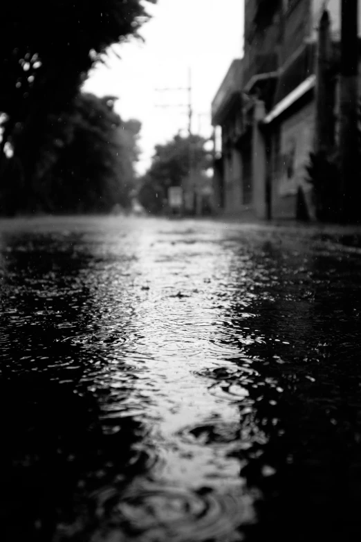 a street that has water on it that is about to cross it