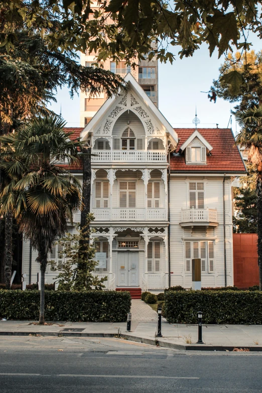 the house is on the corner of the road