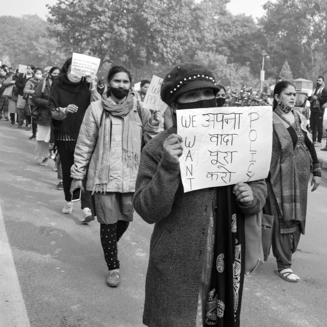 some people are protesting on a street