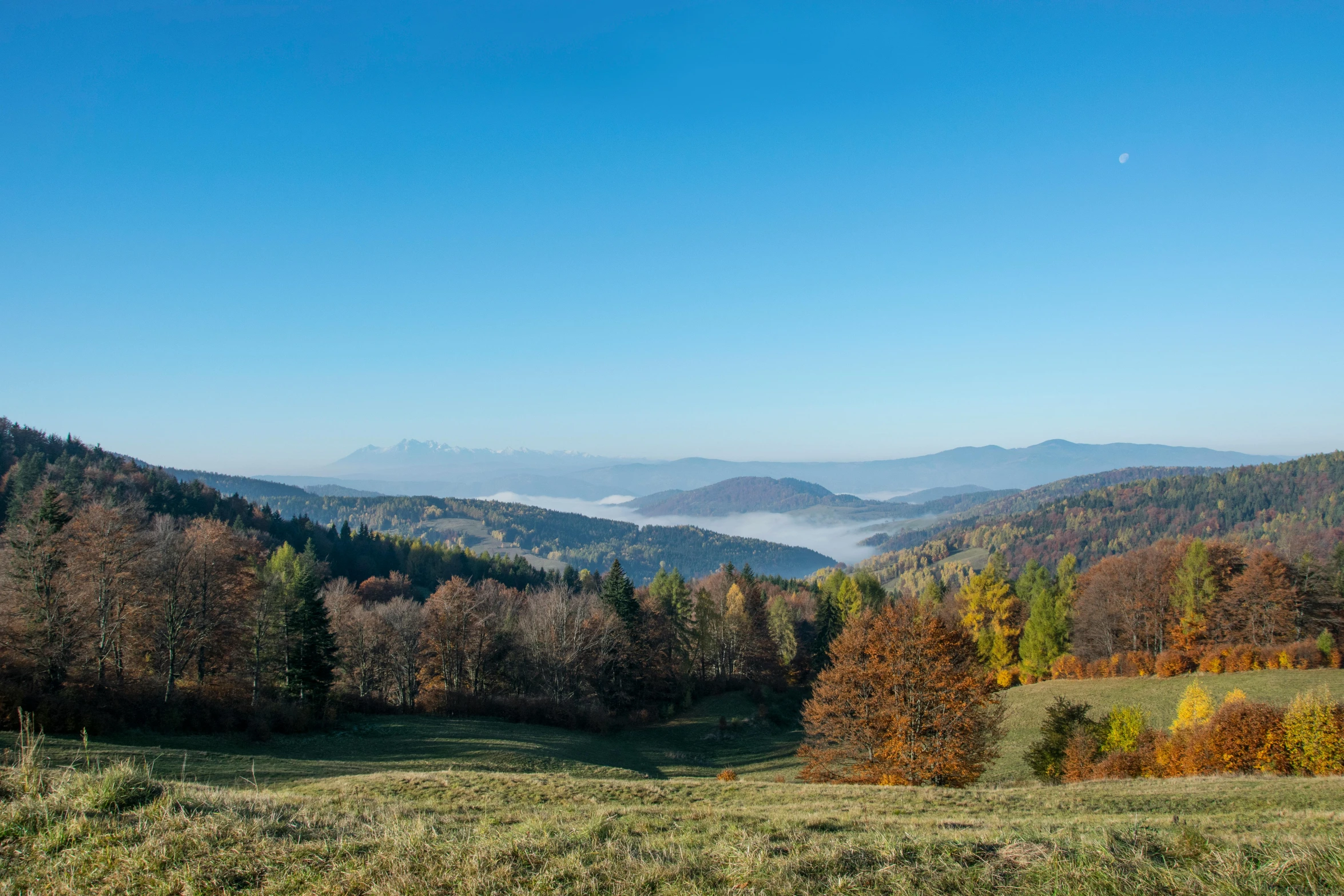 a view of the mountains with clouds and mist