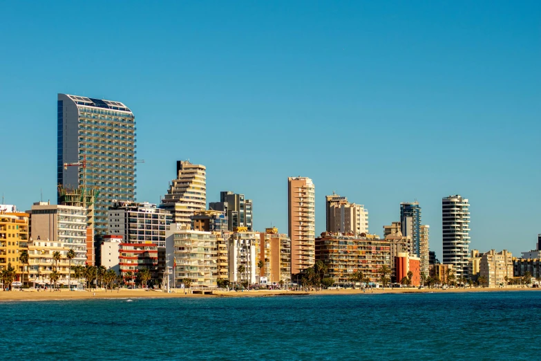 cityscape of high rise buildings in a beach area