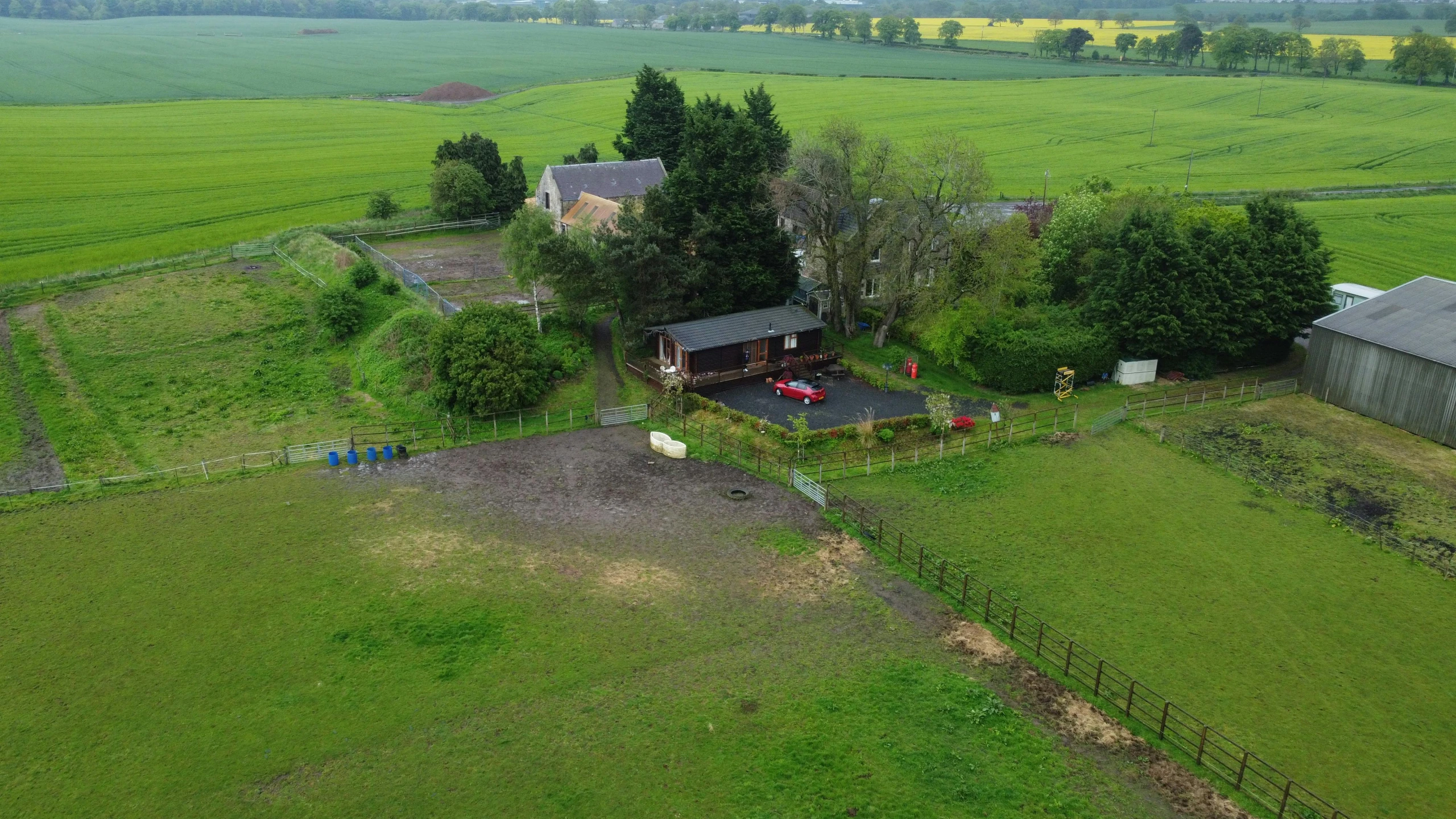 a farm that is near many fields