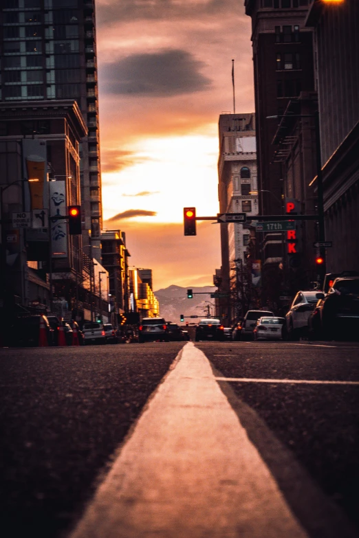 the shadow of an arrow is shown on a city street