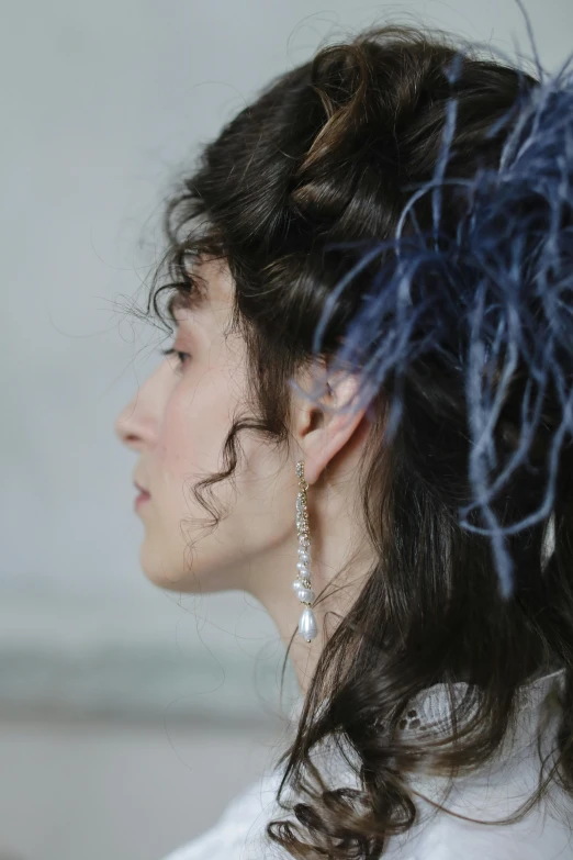 a woman with hair comb in her hair