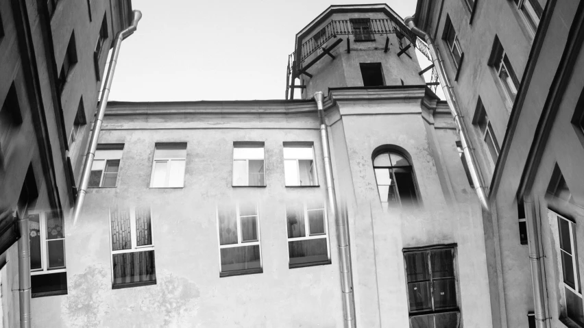 old city buildings with the windows partially open