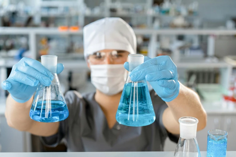 a male scientist is working with his equipment